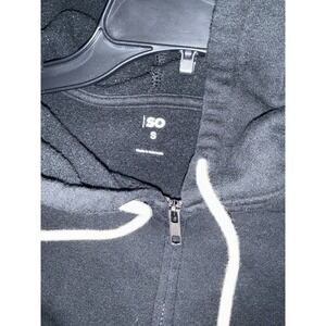 SO Juniors Black Zip Up Cropped Hoodie - Small